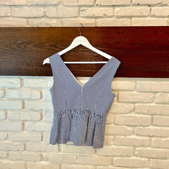 J. Crew Striped Sleeveless Poplin Cotton Top *Size 2* - Picture 7 of 8